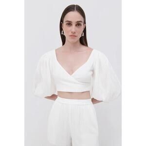 NWT MSRP$245 Jonathan Simkhai Mila Gauze Coverup Top sz S